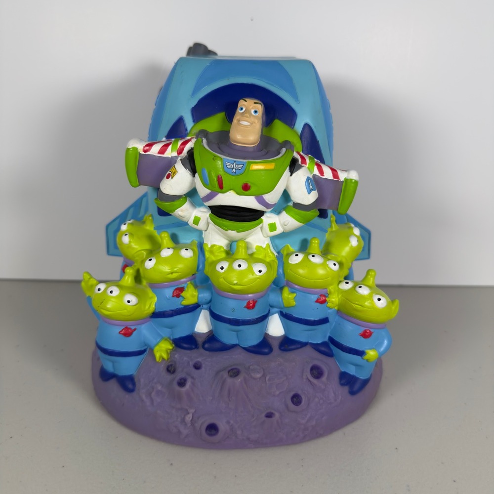 Disney Pixar Toy Story Buzz Lightyear Zurg Alien Coin Bank Star Command Ship